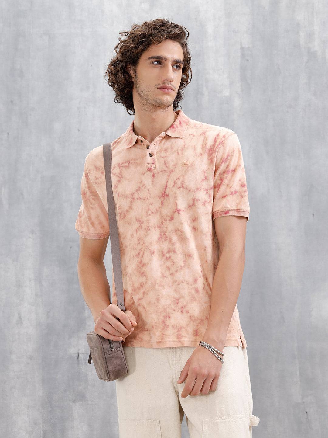 Marble Tie & Dye Comfort Fit T-Shirt | Maroon