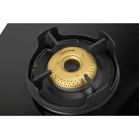 Sunshine Cooktop, 4BR METHI ANGEETHI PRO, 4 Burner 50 cm Manual Ignition Glass Top Brass Burner 1 Lava Rocks Medium + 1 Small +1 High Flame Gas Stove (Black) Buy at only ₹9699