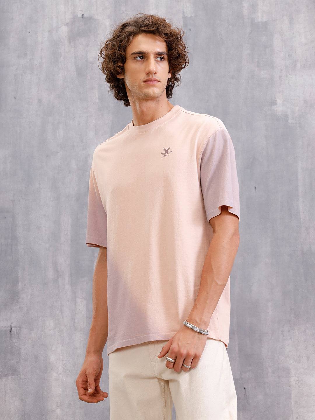 Washed Oversized Fit Pure Cotton T-Shirt | Pink