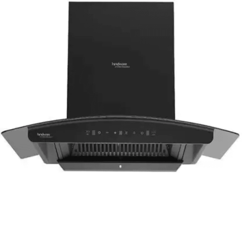 Hindware ZINNIA BLK, 75 cm 1300 m3/hr Auto Clean Wall Mounted Chimney with Filterless Technology (Black) Buy only at ₹38990