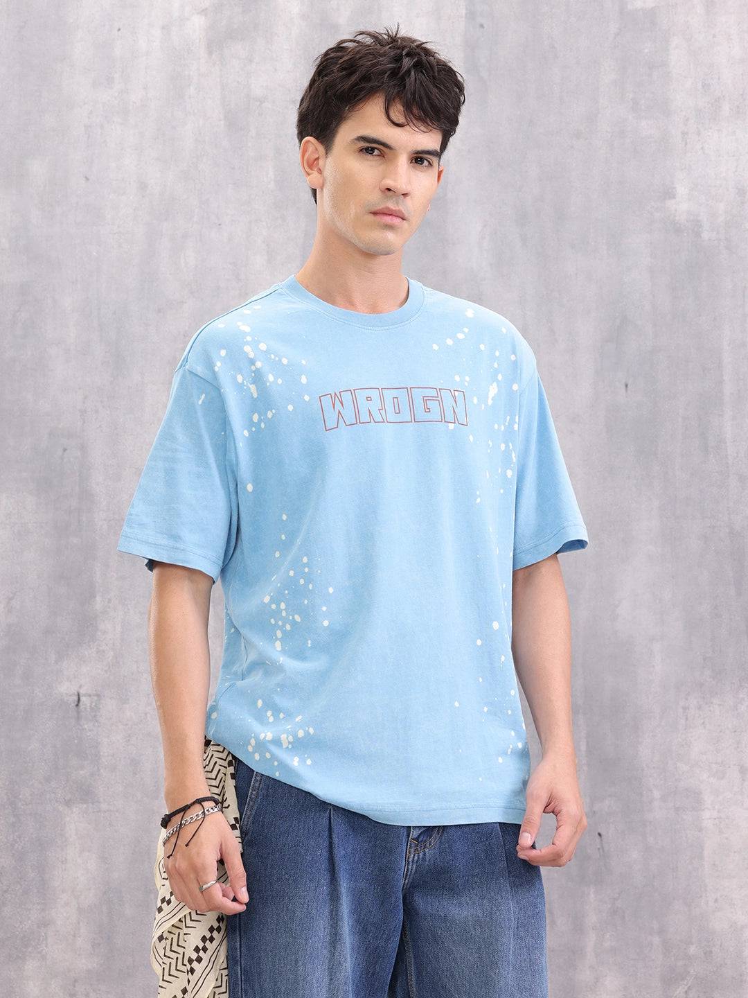 Retro Washed Effect Oversized Fit T-shirt | Blue