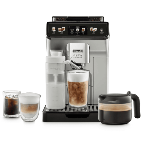Delonghi ECAM450.65, Eletta Explore Bean Fully Automatic Beverage Hot & Cold Coffee Machine, Silver Black Buy at only ₹127999