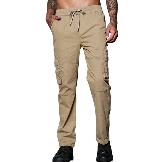 Beige Solid Cargo Pants Fabric – Comfortable and Durable for Everyday Wear