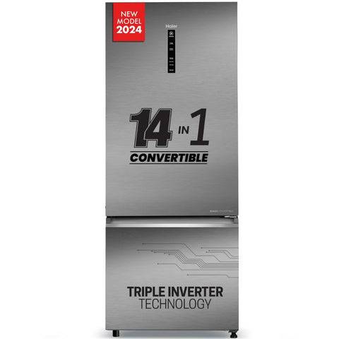 Haier 445 Ltrs 2 Star Triple Inverter Frost Free Double Door CBU Refrigerator (HRB-4952BIS-P, Silver) Buy at only ₹55990
