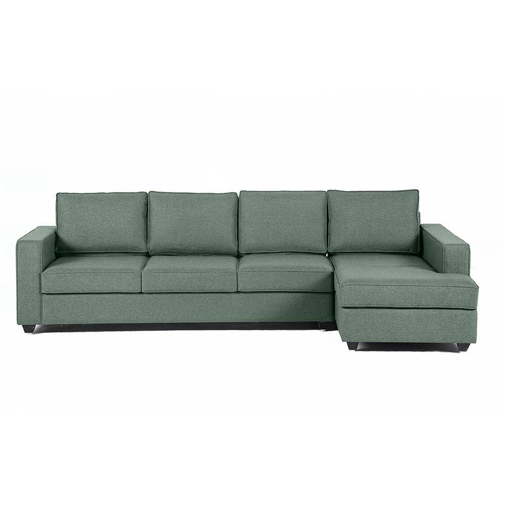 Napper L Shape Sofa Set (3 Seater + Right Aligned Chaise) Omega Green