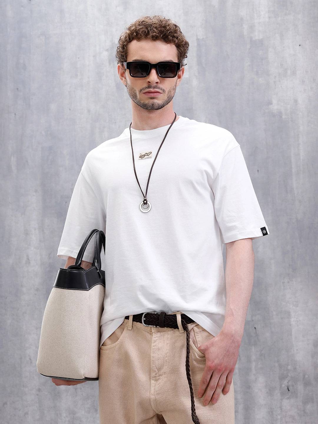 Solid Oversized Fit T-Shirt | White