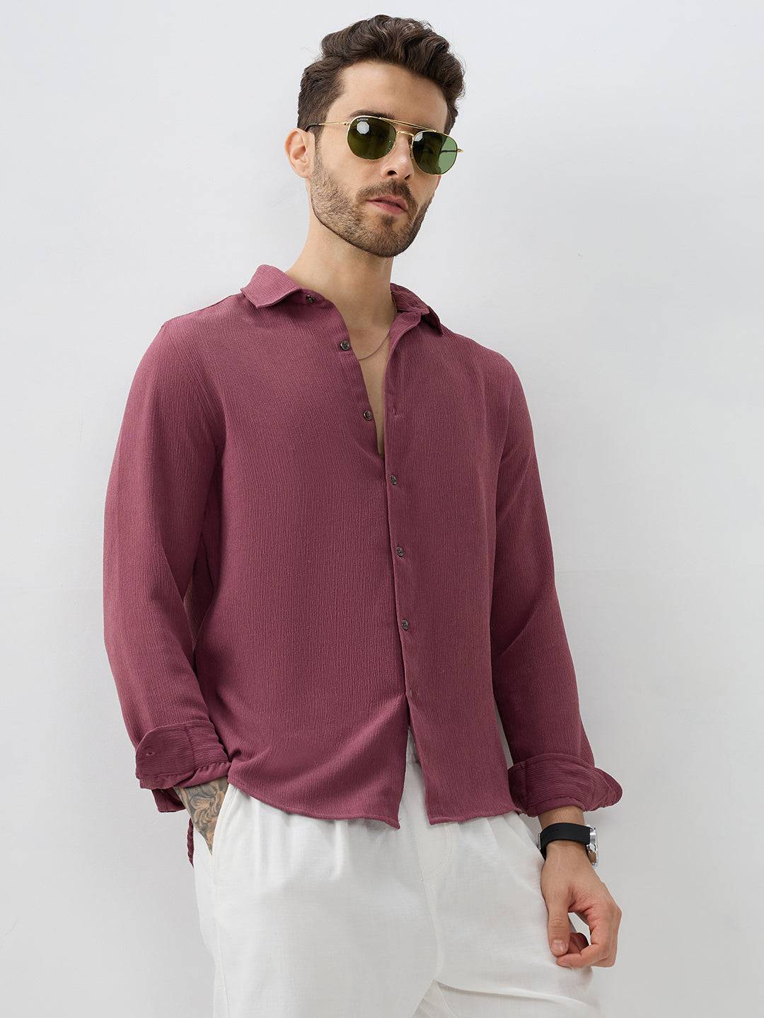 Rosewood Breeze Crepe Casual Shirt Buy only at ₹699