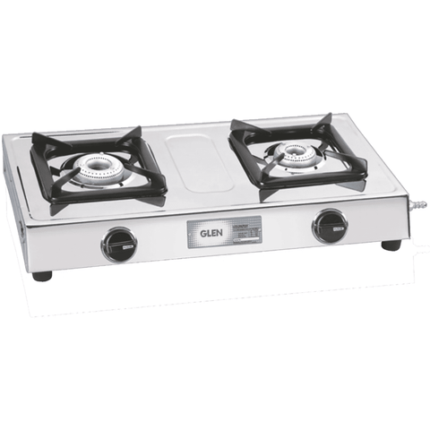 Glen Cooktop, 1020 SSAL 2B, 2 Burner 60 cm Auto Ignition Glass Top Brass Burners 2 Medium Gas Stove (Black) Buy at only ₹2999