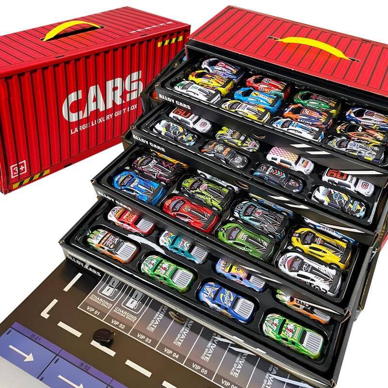 48pc Pull-Back Mini Racing Cars with Container for Kids Buy @ ₹1499
