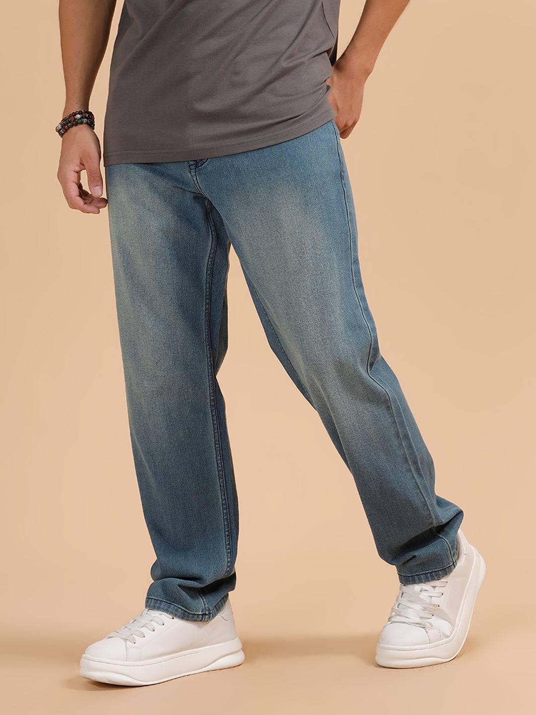 Heavy Fade Anti Fit Jeans | Light Blue