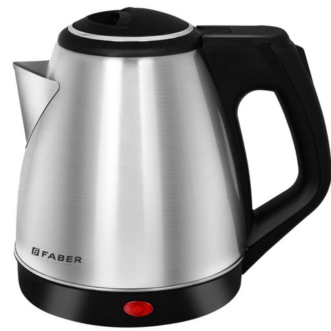 Faber FK 1.2 SS, 2200 Watts 1.2 Litres Stainless Steel Electric Kettle, SS Body Cool Touch Handle (Black) Buy at only ₹599