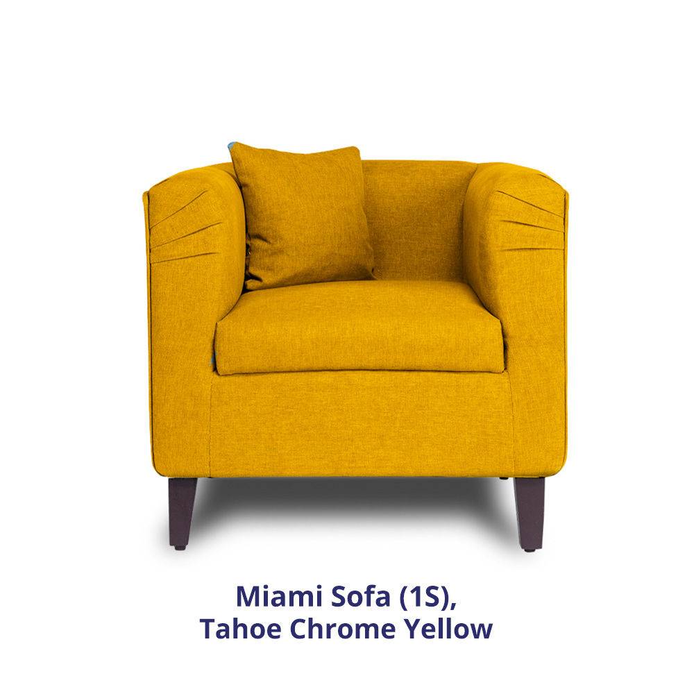 Miami Sofa - 1 Seater - Chrome Yellow