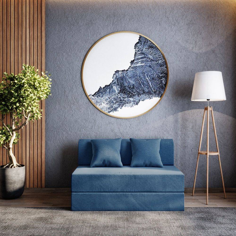 Flipper Sofa cum Bed - Two Seater, Omega Blue