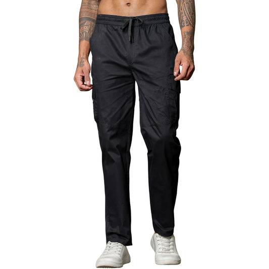 Men’s Heavy-Duty Cotton Cargo Pants(BLACK) – Rugged Style, All-Day Comfort
