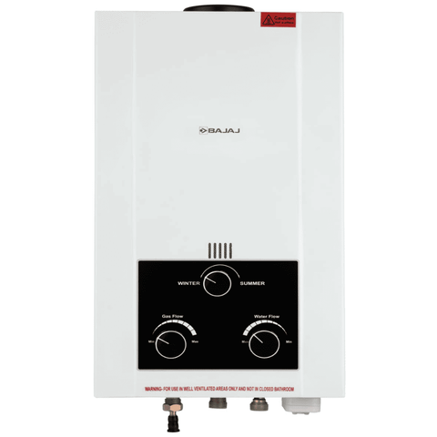 Bajaj 5 Ltrs Instant Gas Water Heater Water Heater Geyser (MAJESTY DUETTO ECO (LPG) White) Buy only at ₹5699