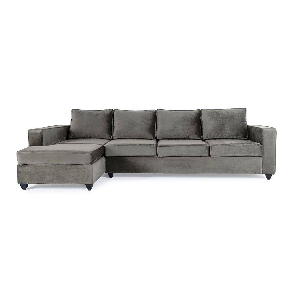 Napper L Shape Sofa Set (3 Seater + Left Aligned Chaise) - Velvet Tuscan Tan