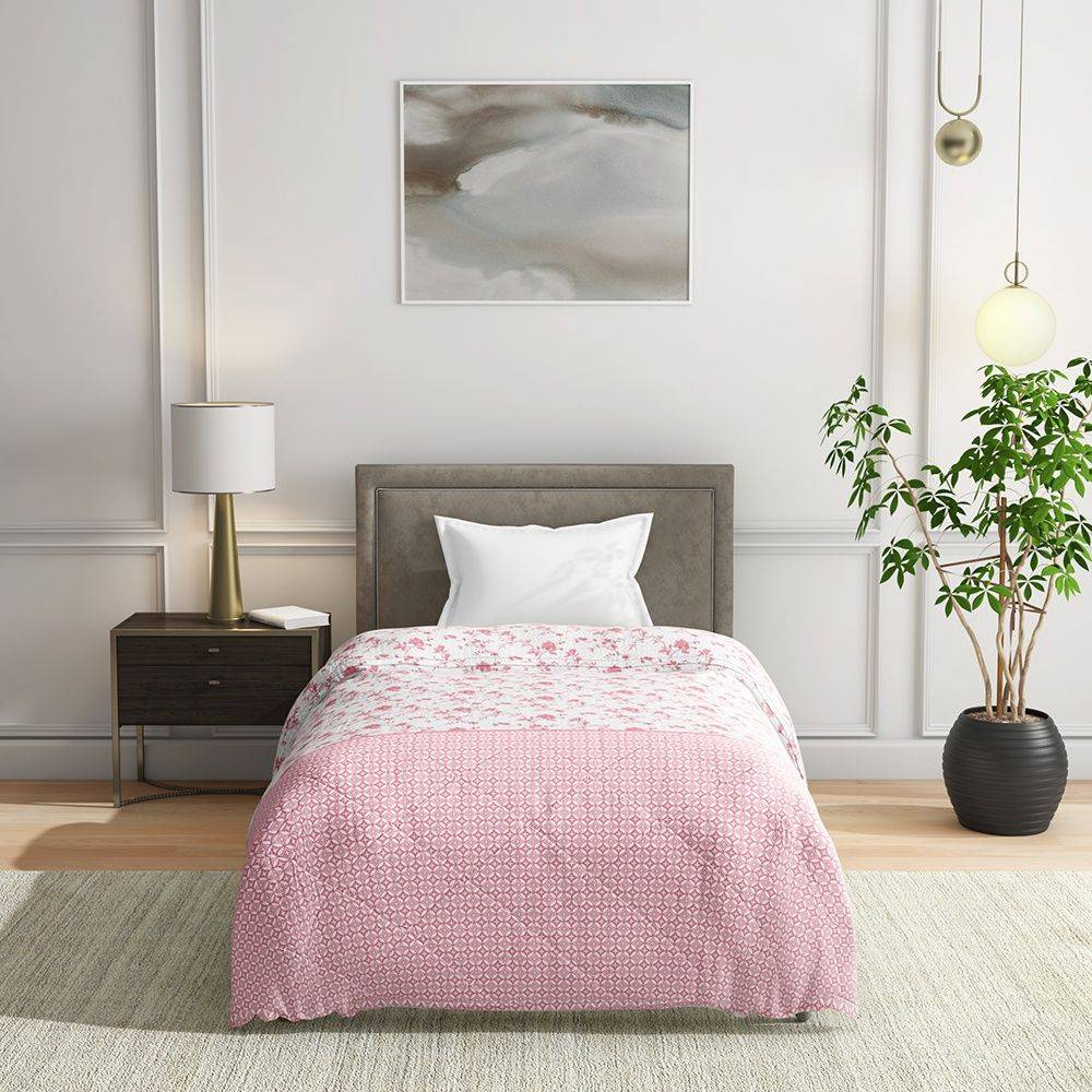 Single Siliconised Microfibre Reversible Cotton Comforter (Florenza)