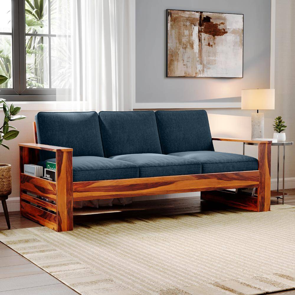 Bahamas Sheesham Wood Sofa - Three Seater