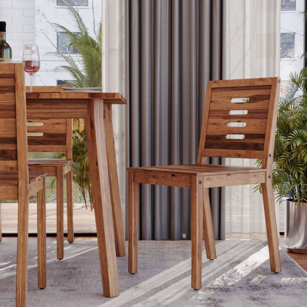 Simsim Sheesham Wood Dining Chair - Without Cushion