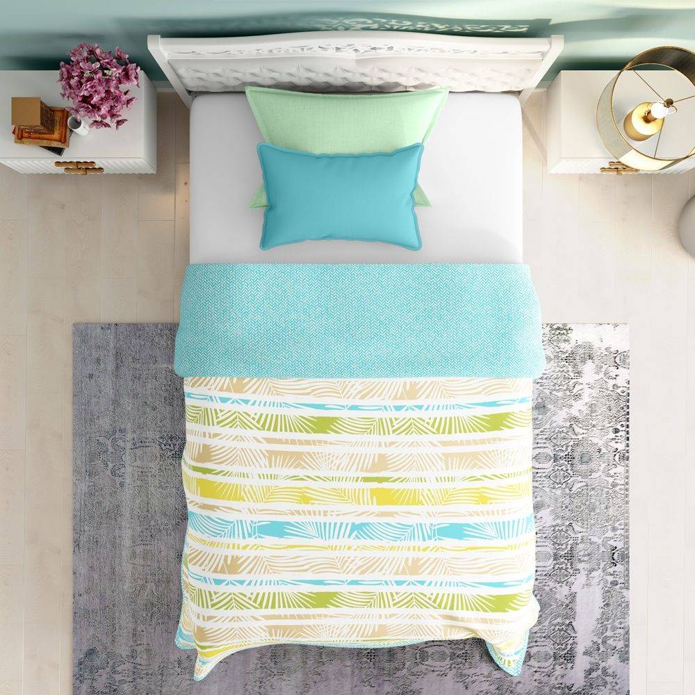 All Season Dohar | Single(90x56 Inch) | 110 GSM | 100% Cotton | Reversible Design | AC Blanket | Tropico Yellow