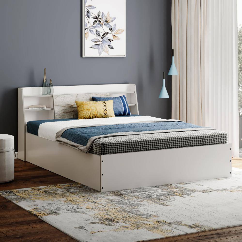 Castor Queen Storage Engineered Wood Bed (78x60 inch)