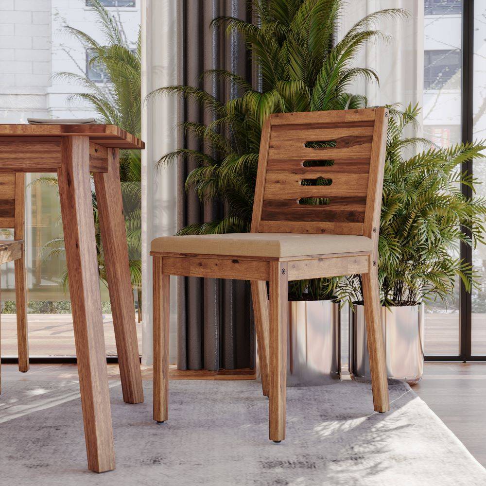 Simsim Sheesham Wood Dining Chair - with Cushion
