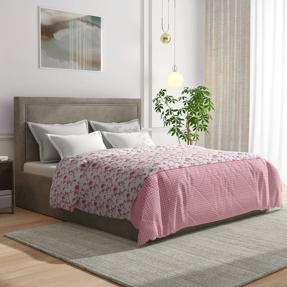 Double Siliconised Microfibre Reversible Cotton Comforter (Florenza)