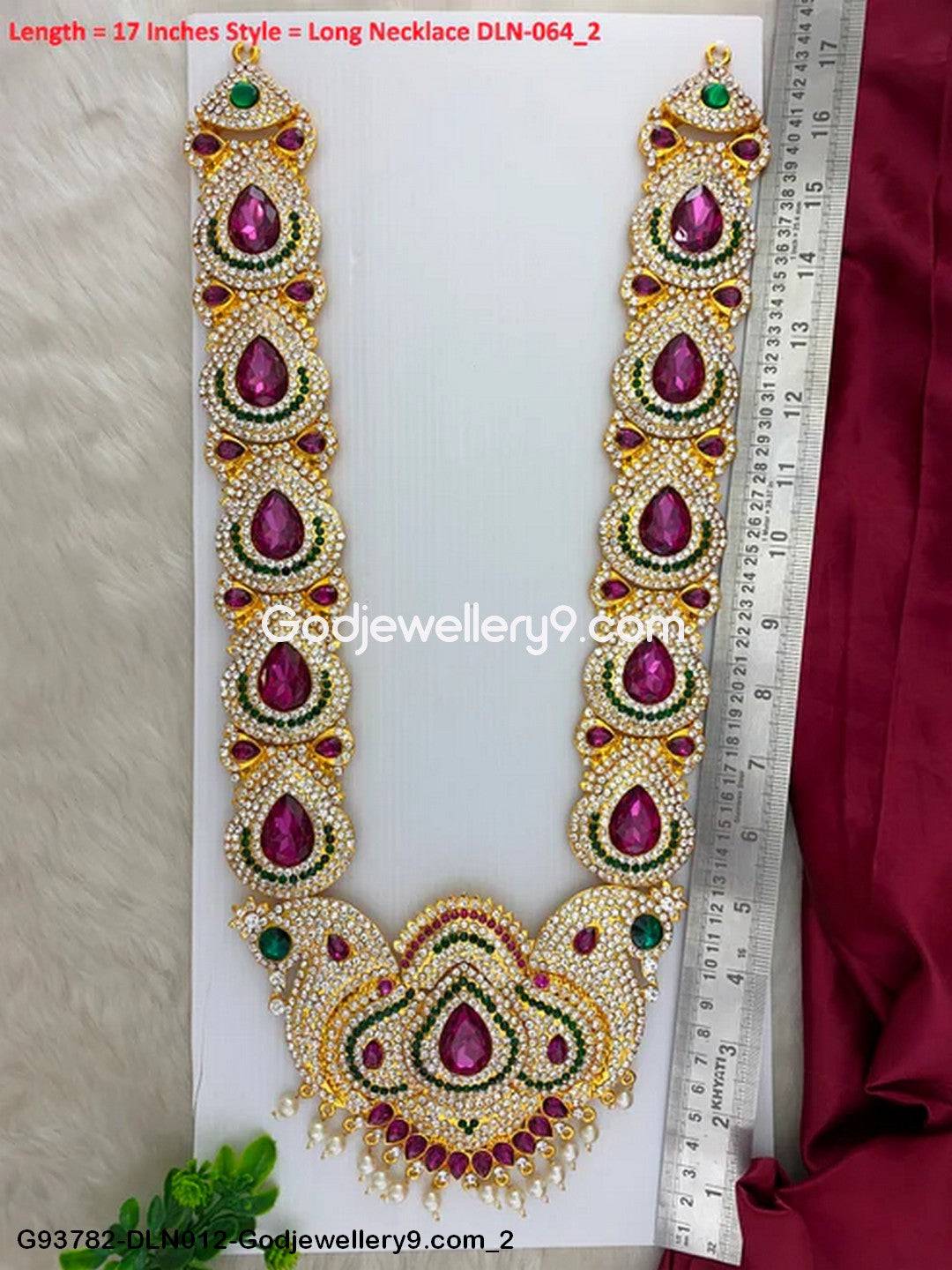 1 Step Long Deity Ornaments Haram Necklace for God Idols