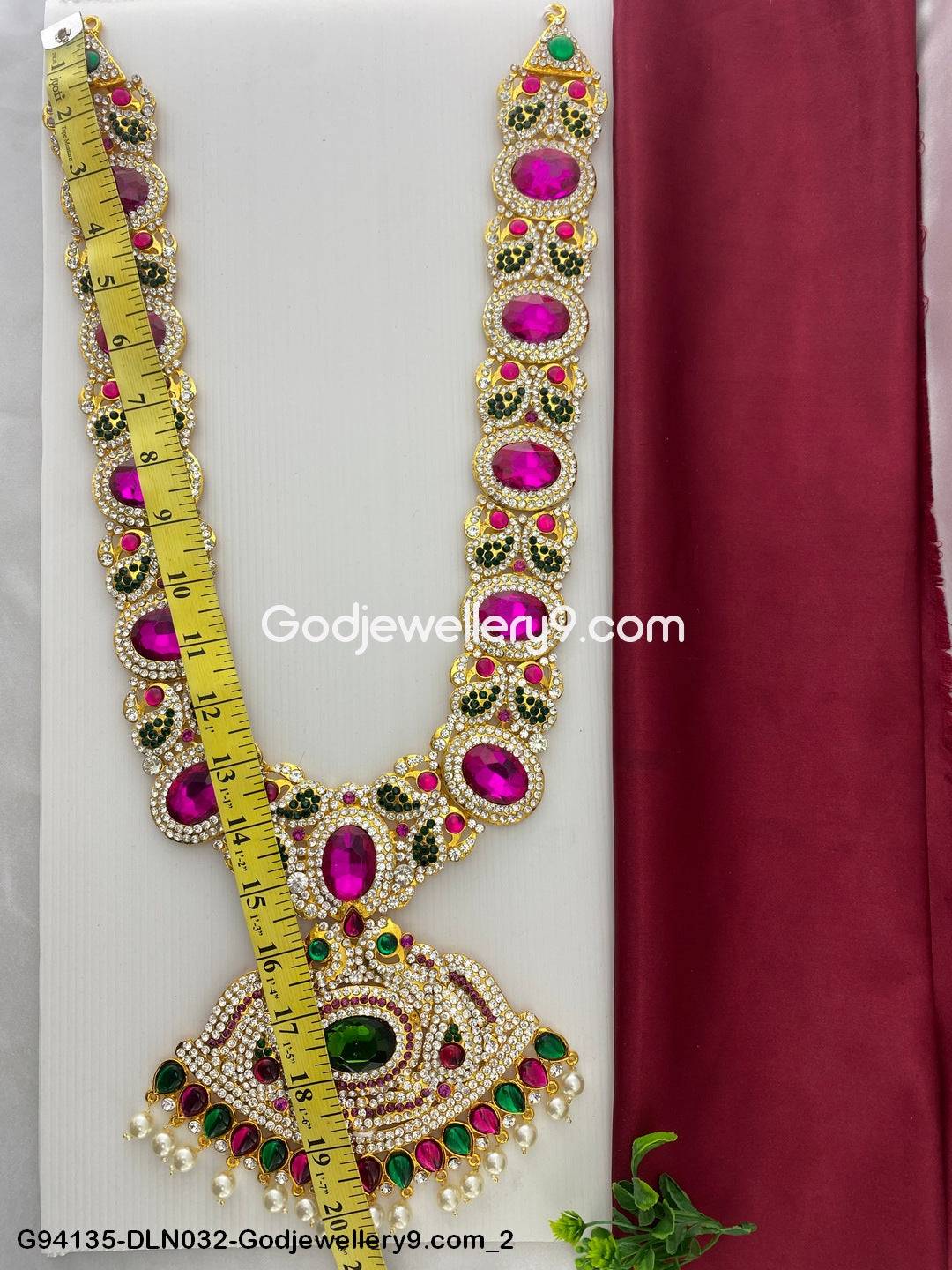 1 Step Long Jewellery Haram Necklace for Deity God Murti