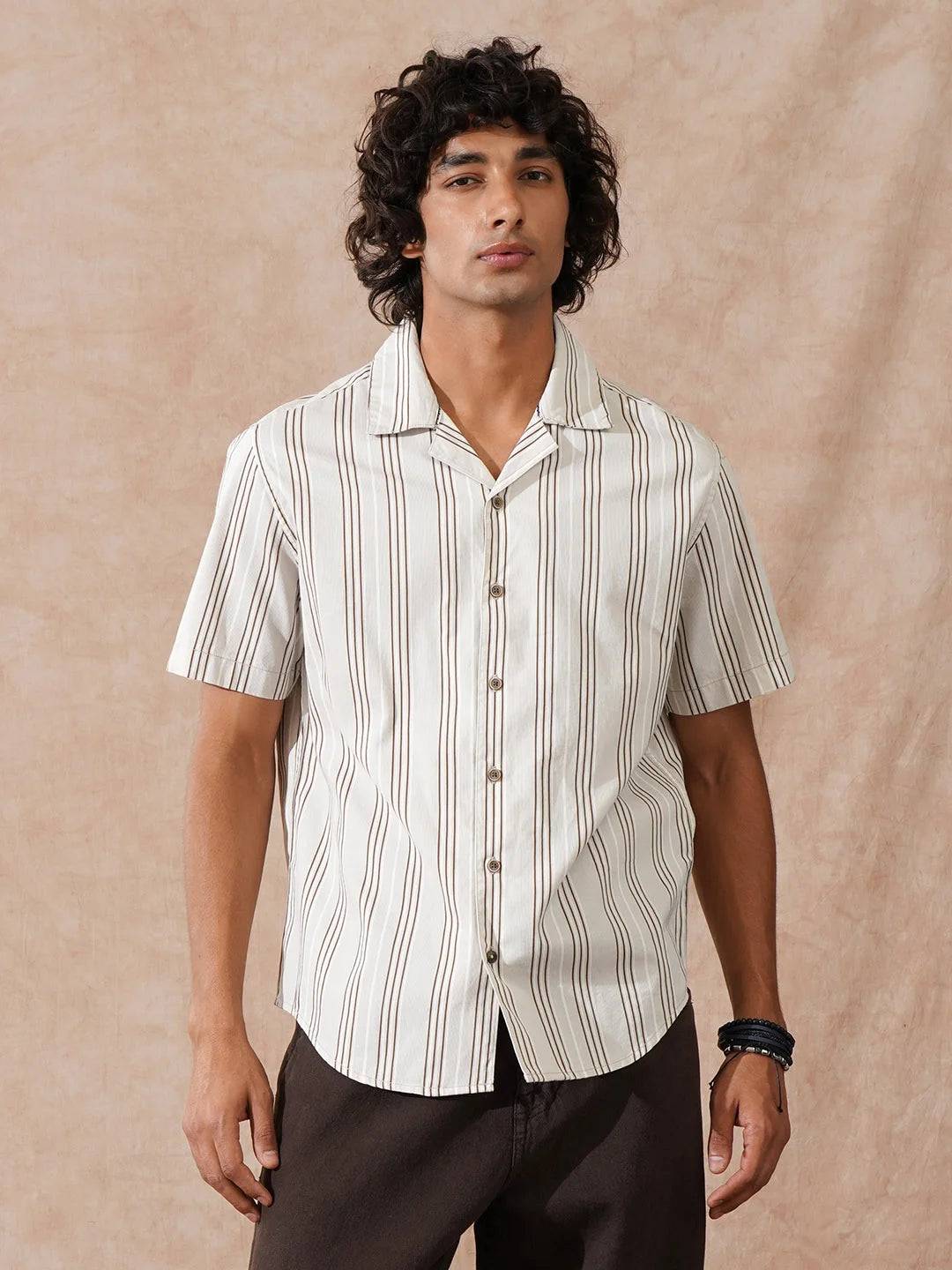 Striped Micro Cord Texture Shirt | Grey