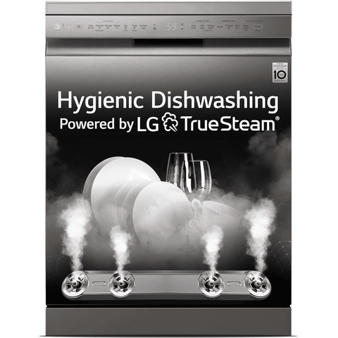 LG  14 Place Setting Free Standing Dishwasher with TrueSteam, QuadWash Easy Rack Plus (DFB424FP,Silver) Buy at only ₹54990