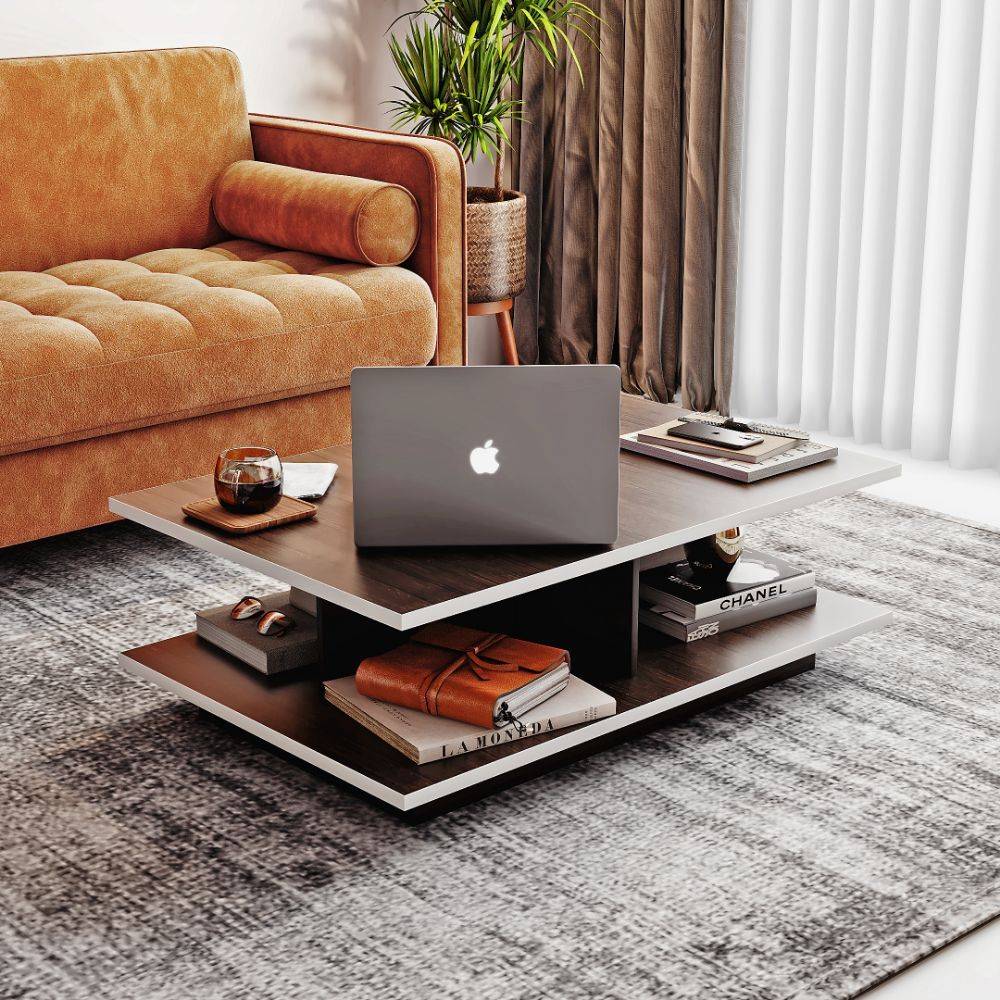 Excelsa Coffee Table - Dark Walnut Color, Engineered Wood
