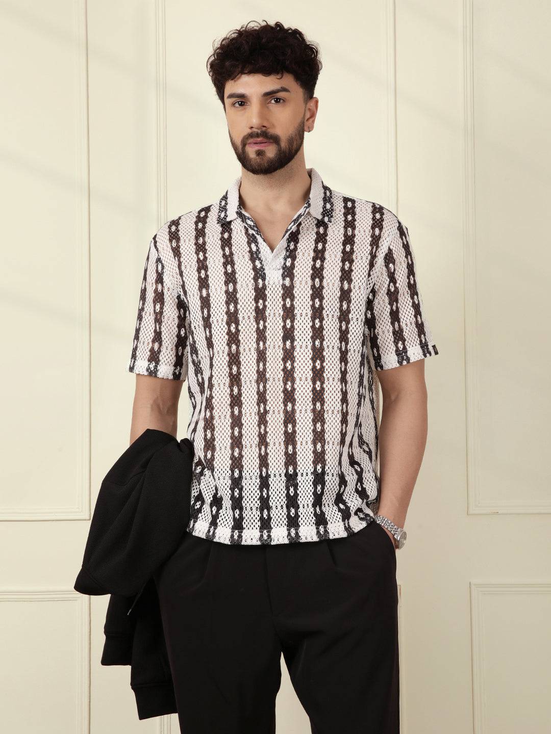 Textured Popover Shirt | Off White