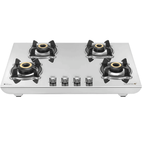 Sujata Cooktop Robusto CR AI, 4 Burner Auto Ignition Stainless Steel Gas Stove (Silver) Buy at only ₹19499