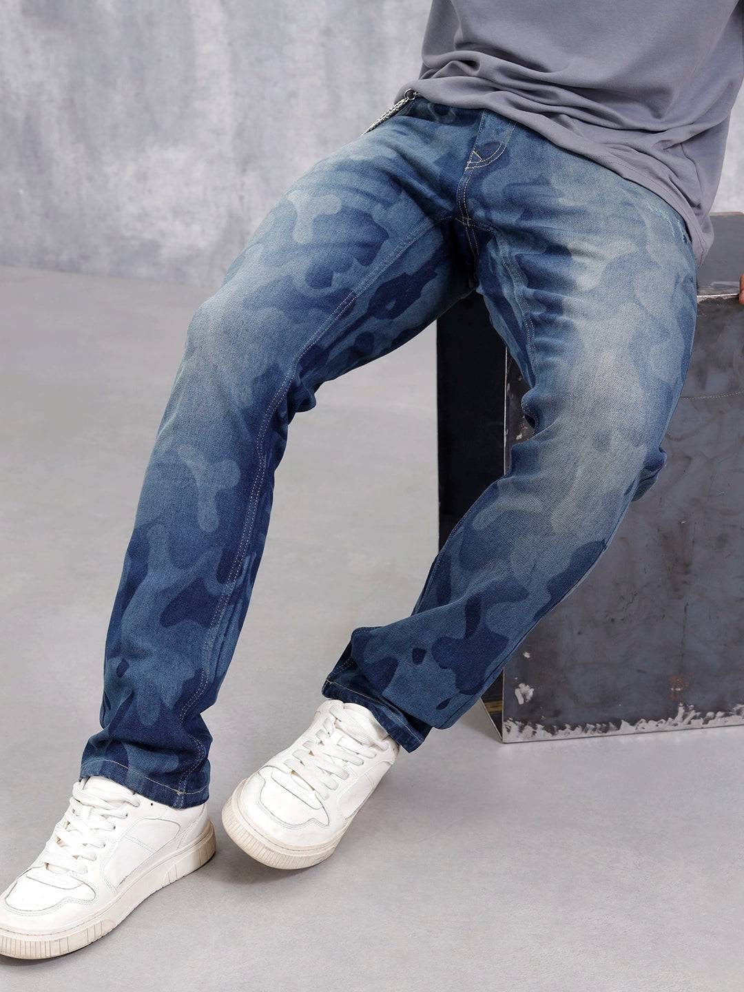 Men's Casual Straight Fit Jeans | Dark Stone