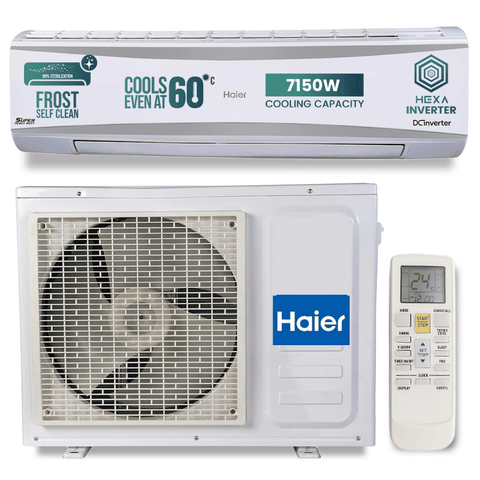 Haier Heavy Duty 2.2 Ton 3 Star HEXA Inverter Split Air Conditioner (HSU72SHD-AOW3BN-INV,7 in 1 Convertible) Buy only at ₹47499