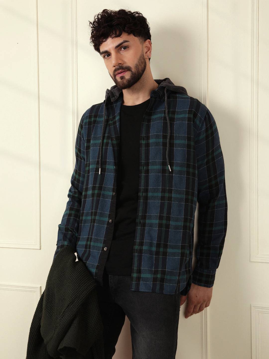 Hooded Check Shirt