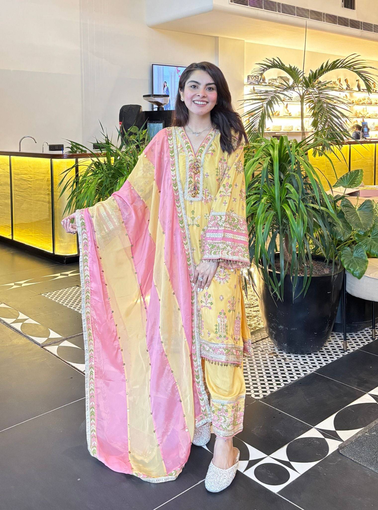 Noreya Lawn Mustard Kurta Set