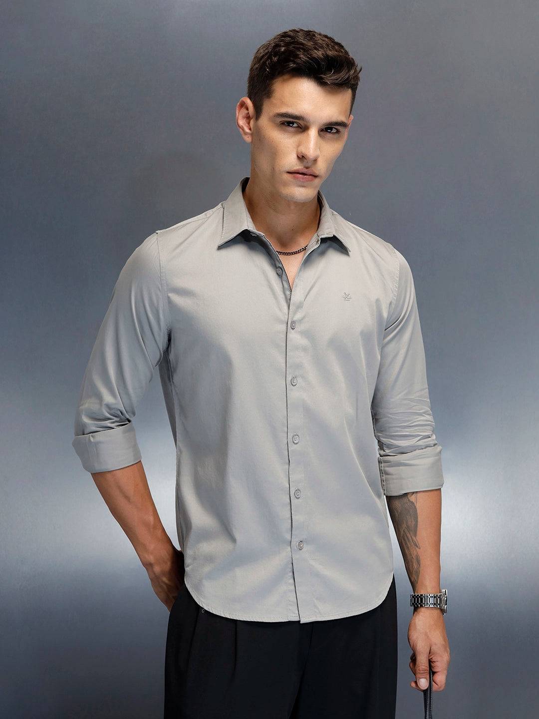 Men's Casual Slim Fit Shirt | Grey