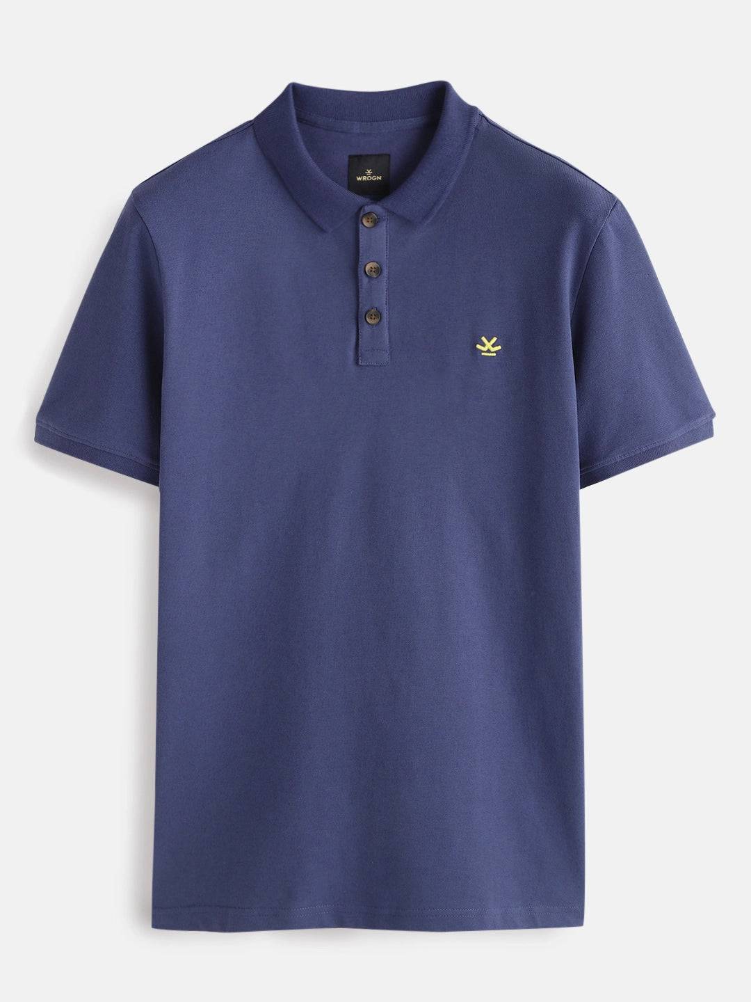 Cotton Blend Polo T-Shirt | Purple