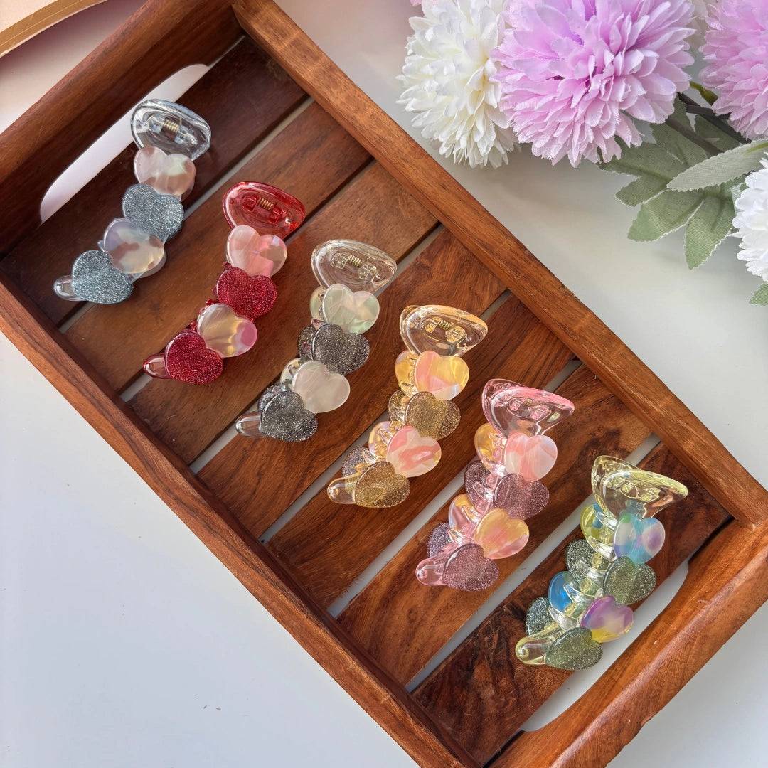 Bofeini Shimmer Heart Banana Clip