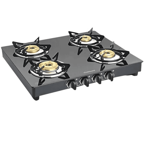 Sunflame Cooktop, PRIME 4B BK, 4 Burner Auto Manual Ignition Glass Top Brass Burner 1 Big + 2 Medium + 1 small Gas Stove (Black) Buy only at ₹7999