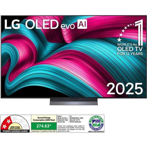LG OLED65C56LA, 65 Inches, 4K Ultra HD OLED TV, Black Buy only at ₹195699