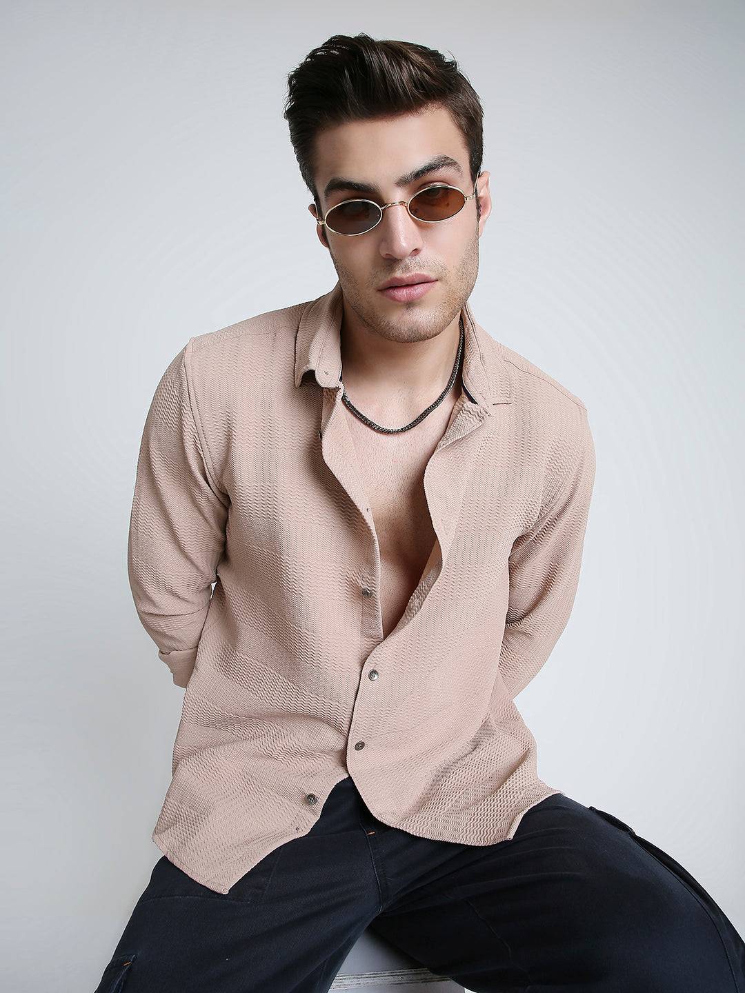 Zigwave Sand Textured Shirt Buy only at ₹659