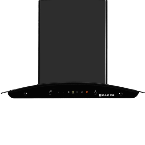 Faber MYSTIC, 60 cm 1200 m3/hr Heat Auto Clean Wall Mounted Curved Glass Kitchen Chimney (Black) Buy at only ₹21999