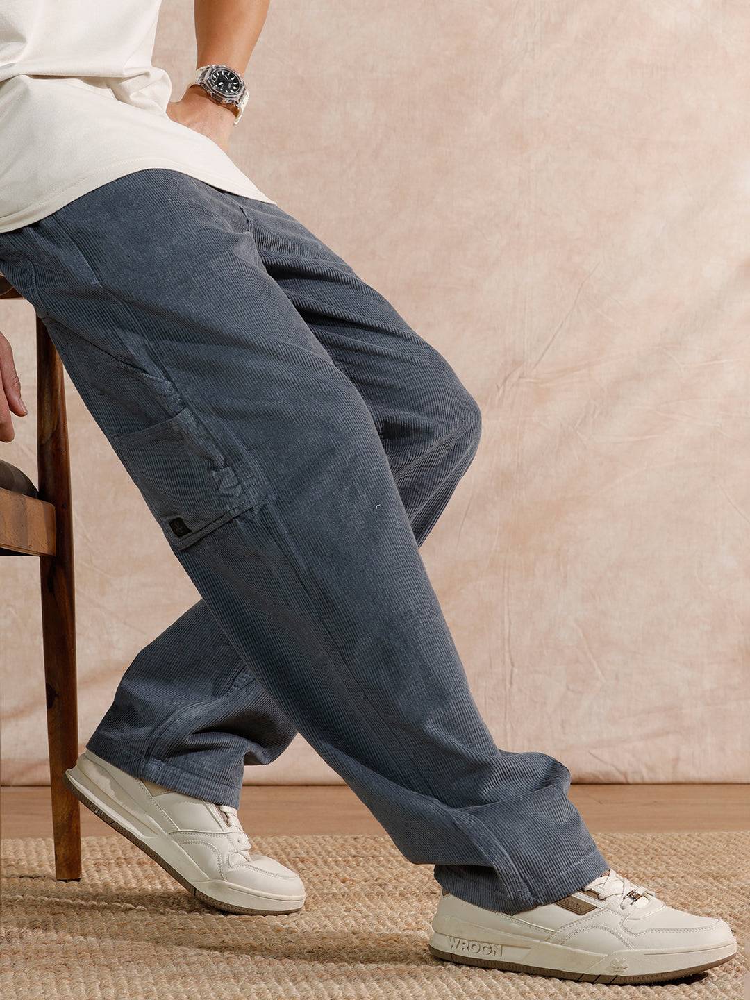 Corduroy Carpenter Loose Fit Trouser | Dark Blue