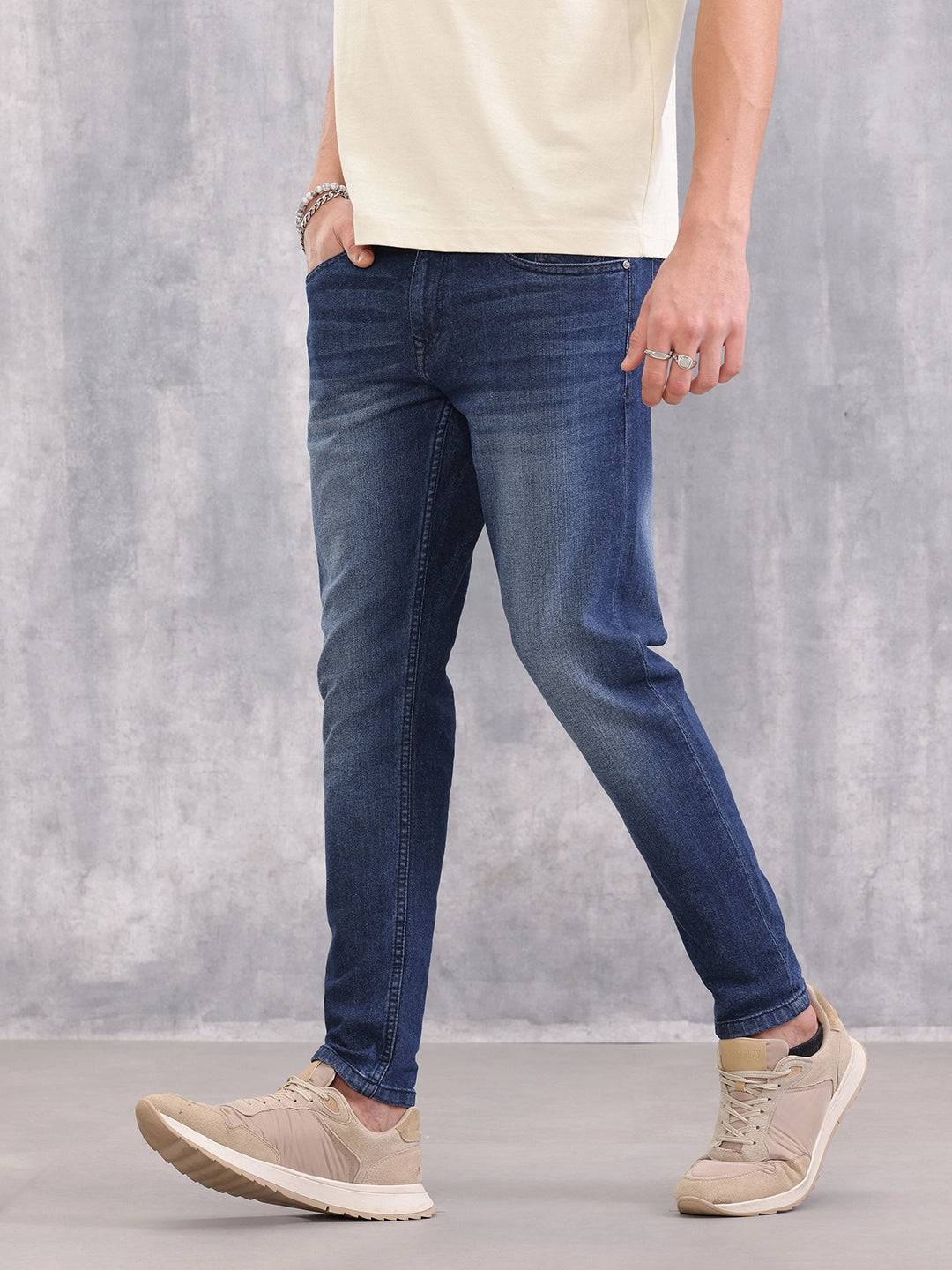 Low Fade Skinny Crop Jeans | Blue