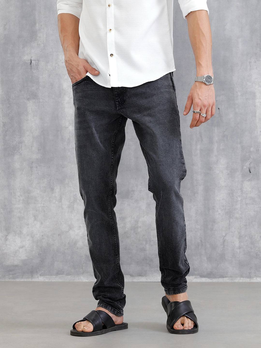 Mid Washed Slim Fit Jeans | Grey
