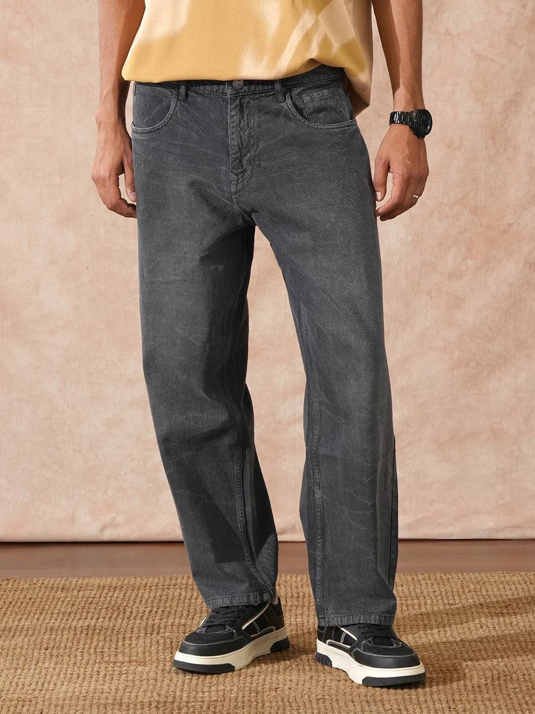 Washed Loose Fit Jeans | Grey