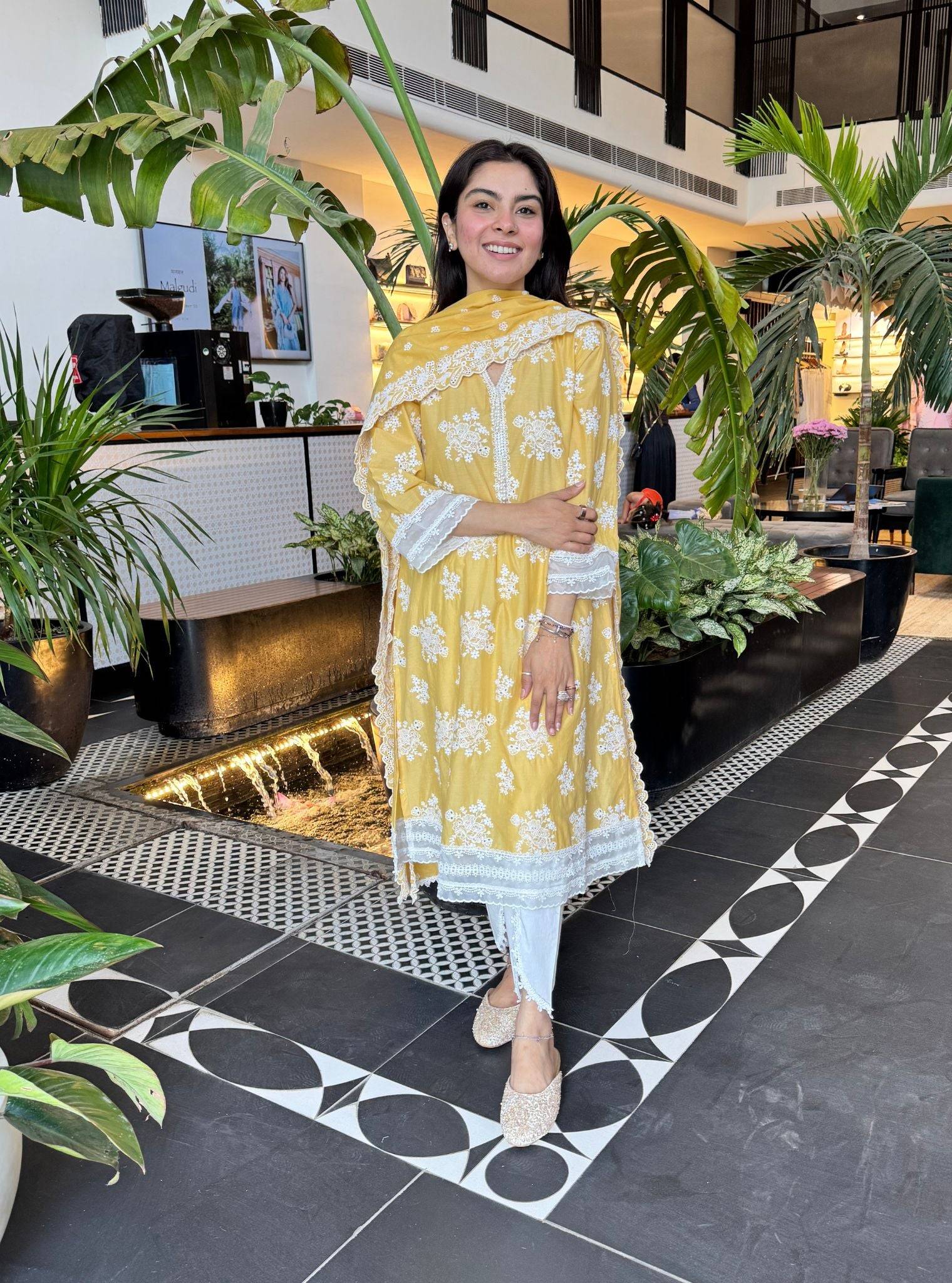 Sira Supima Cotton Yellow Kurta With Aelira Dhoti Pant